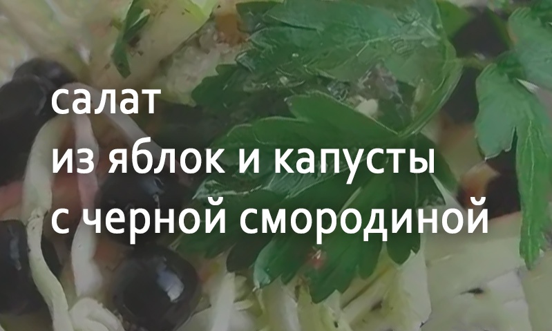 Салат из яблок и капусты с черной смородиной