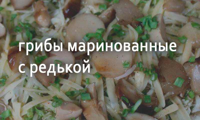 Грибы маринованные с редькой